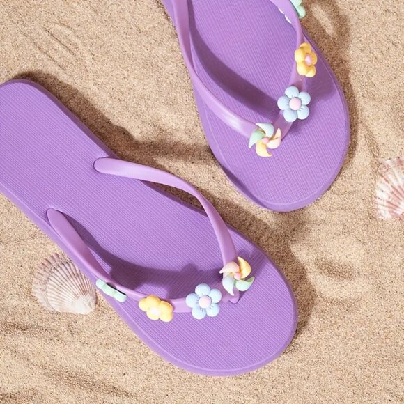 Women’s EVA Flip-Flops – Fruit & Floral Print, Lightweight Beach Slides - Picture 7 of 10